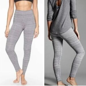 Athleta Women High Rise Jacquard Chaturanga Leggings Slate Grey/ White Size S